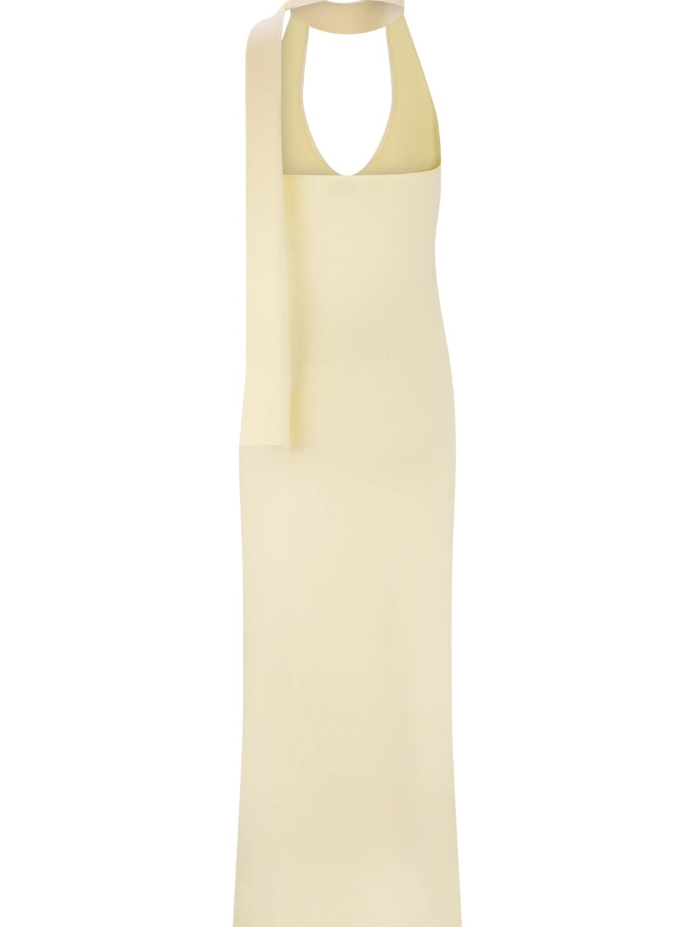 Elegant Yellow Floral-Detail Halter Maxi Dress - Picture 7 of 9